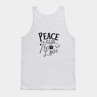 Peace Give Love, Christmas Family Collection Tank Top